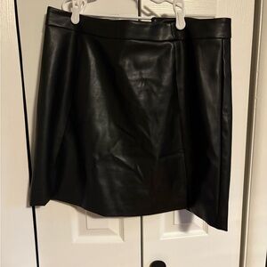 Black Faux Leather Mini Skirt